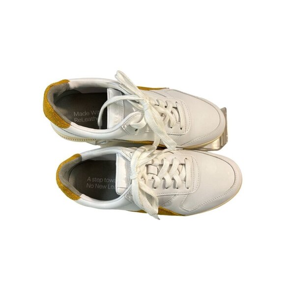 Everlane Womens $130 White / Mustard The ReLeather® Court Sneaker Size F8 M5 - Picture 4 of 8